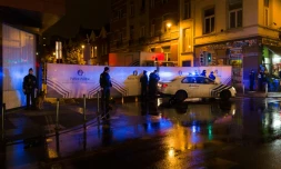 Un cordon de police dans le quartier de Molenbeek en Belgique le 14 novembre 2015