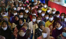 Rassemblement le 12 septembre 2020 à Sungai Kolok (sud de la Thailande) sur l'impact économique du covid-19