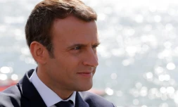Le président français Emmanuel Macron, le 3 août 2017 à Moisson, dans les Yvelines