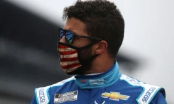 Le pilote en Nascar, Bubba Wallace, le 5 juillet 2020 Ă Indianapolis, aux Etats-Unis