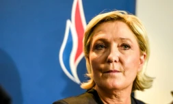Marine Le Pen le 10 mars 2018 lors du premier jour du Congrès du FN à Lille