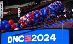 Des ballons à la convention de Chicago, le 15 août 2024
