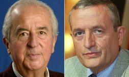 Edouard Balladur (G) et François Léotard dans un montage de leurs protraits réalisé le 29 avril 2019