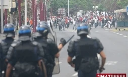 Affrontements avec les forces de police, caillassage et gêne de la circulation étaient à déplorer en cours d'après midi entre le Barachois et le Chaudron