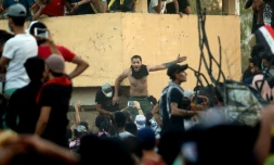 Manifestation dénonçant l'incurie de la classe politique irakienne, à Bassora le 6 septembre 2018