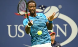 Gaël Monfils face à Lucas Pouille en quarts de finale de l'US Open, le 6 septembre 2016 à New York