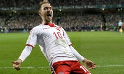 Christian Eriksen, auteur d'un triplé pour le Danemark face à l'Irlande en barrage retour pour le Mondial-2018, le 14 novembre 2017 à Dublin