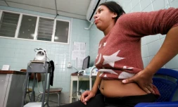 Angelica Prato, enceinte et infectée par le virus  Zika virus, est examinée à l'hôpital universitaire Erasmo Meoz à Cucuta en Colombie, le 25 janvier 2016