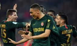 L'attaquant brésilien de Monaco Carlos Vinicius buteur lors de la victoire sur Lille 1-0 à Villeneuve d'Ascq en match avancé de la 29e journée le 15 mars 2019