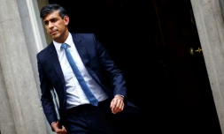 Le Premier ministre britannique Rishi Sunak avant l'annonce de la convocation des élections législatives, à Londres, le 22 mai 2024