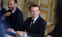 Le président Emmanuel Macron et le Premier ministre Edouard Philippe au Palais de l'Elysée, le 13 juillet 2017