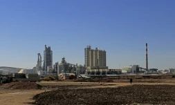 Vue générale montrant l'usine de Lafarge Cement Syria (LCS) à Jalabiya, dans le nord de la Syrie, le 19 février 2018