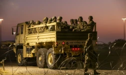 Des militaires américains près de la frontière mexicaine à Donna (Texas) le 6 novembre 2018. 