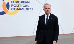Le Premier ministre canadien Mark Carney à son arrivée au 8e sommet de la Communauté politique européenne le 4 mai 2026 à Erevan