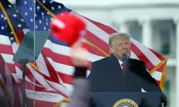 Donald Trump, alors président des Etats-Unis, s'adresse à ses partisans près de la Maison Blanche à Washington, le 6 janvier 2021