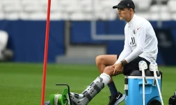 L'entraßneur allemand du Paris-SG, Thomas Tuchel, lors de l'entraßnement de son équipe à Lisbonne, le 11 août 2020