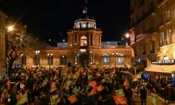 Manifestation pour s'opposer à l'ouverture de la PMA à toutes les femmes devant le Sénat, le 21 janvier 2020 à Paris