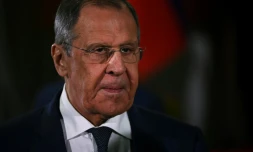 Le chef de la diplomatie russe, Sergueï Lavrov, le 18 avril 2023 à Caracas