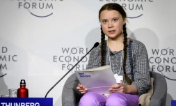 La militante environnementaliste suédois Greta Thunberg à Davos (Suisse) le 25 janvier 2019