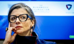 La rapporteuse spéciale des Nations unies pour les territoires palestiniens occupés, Francesca Albanese, à La Haye le 12 février 2025