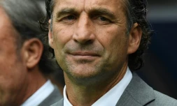 Le sélectionneur hispano-argentin de l'Arabie Saoudite Juan Antonio Pizzi lors du match d'ouverture de la Coupe du monde contre la Russie le 14 juin 2018 à Moscou 
