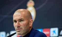 Zinédine Zidane lors d'une conférence de presse à Madrid, le 31 mai 2018
