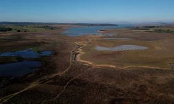 Vue aérienne du lac Furnas à Pimienta, le 19 juillet 2021 dans l'Etat du Minas Gerais, au Brésil