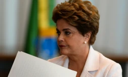 La présidente brésilienne Dilma Rousseff, actuellement suspendue, au Palais de l'Alvorada à Brasilia, le 16 août 2016