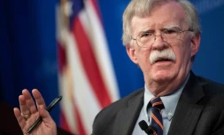 John Bolton, le conseiller à la sécurité nationale du président américain Donald Trump, fait un discours à la Heritage Foundation à Washington (Etats-Unis), le 13 décembre 2018