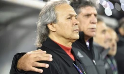 Rabah Madjer, alors sélectionneur de l'Algérie, avant un match contre le Nigeria à Constantine, le 11 novembre 2017 