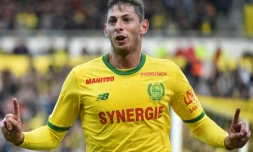 L'attaquant argentin disparu dans un accident d'avion Emiliano Sala, buteur sous le maillot du FC Nantes contre Guingamp, le 4 novembre 2018 au stade de La Beaujoire à Nantes 