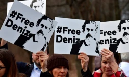Manifestation pour la libération du germano-turc Deniz Yücel, correspondant du journal Die Welt en Turquie, le 28 février 2017 à Berlin