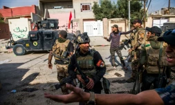 Des soldats des forces spéciales irakiennes dans le quartier de Karkoukli le 14 novembre 2016 à Mossoul