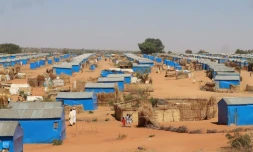 Un camp de réfugiés soudanais à Adré, le 7 décembre 2023 dans l'est du Tchad