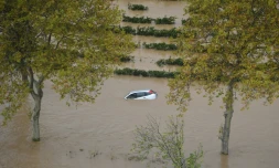 Inondations près de Puichéric, dans l'Aude, le 15 octobre 2018