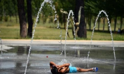 Un enfant se rafraichit Ă Montpellier le 27 juin 2019