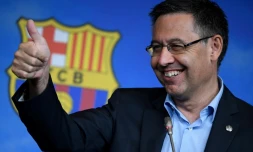 Le président du FC Barcelone Josep Maria Bartomeu en conférence de presse au Camp Nou le 5 juillet 2019