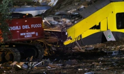 Les trains accidentés près de Corato, dans les Pouilles, le 12 juillet 2016