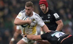 Le talonneur de La Rochelle Pierre Bourgarit Ă l'attaque contre Leicester en Champions Cup, le 14 janvier 2024 Ă La Rochelle