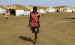 Un enfant amputé dans un camp pour déplacés à Gedaref, au Soudan, le 20 mars 2024