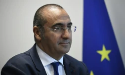 Le nouveau directeur général de la sécurité intérieure Laurent Nuñez, le 8 septembre 2017 au siège de la DGSI à Levallois-Perret, près de Paris