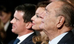 Jacques Chirac, Valérie Trierweiler et manuel Valls à Paris le 21 novembre 2013
