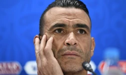 Le gardien de but de l'Egypte Essam El Hadary lors d'une conférence de presse, le 14 juin 2018 à Ekaterinburg  