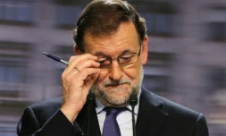Le Premier ministre espagnol Mariano Rajoy, lors d'une conférence de presse à Madrid le 21 décembre 2015