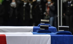 Hommage aux trois gendarmes tués par un forcené, le 28 décembre 2020 à Ambert (Puy-de-Dôme)