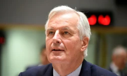 Le négociateur en chef de l'Union européenne pour le Brexit Michel Barnier lors d'une réunion avec les 27 ministres de l'Union en charge des Affaires européennes, le 12 novembre 2018 à Bruxelles