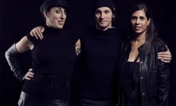 La comédienne Rossy de Palma, l'acteur Nicolas Giraud et Fabienne Redt, présidente du Festival du Film de La Réunion (de gauche à droite - Photo agence Antho)