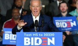 Le candidat aux primaires démocrates Joe Biden, à Tougaloo, dans le Mississipi, le 8 mars 2020 