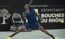 Gaël Monfils face à l'Ukrainien Sergiy Stakhovsky, le 23 février 2017 au tournoi de Marseille