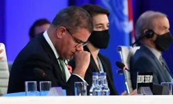 Le président britannique de la COP26, Alok Sharma, le 13 novembre 2021 à Glasgow